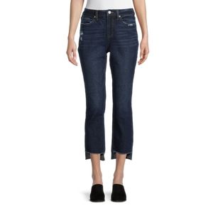 Time and Tru Women's Straight Cropped Jeans with Step Hem